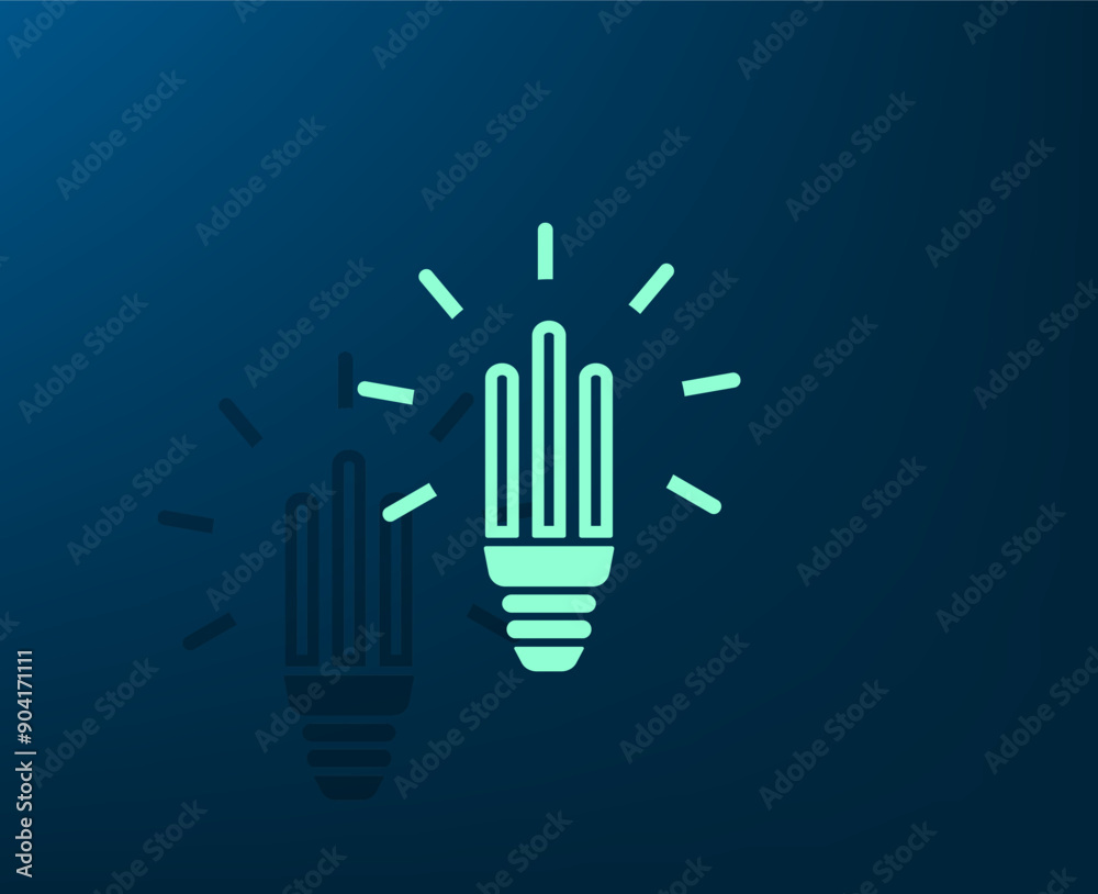 Obraz premium Vector illustration with shadow on blue background with gradient