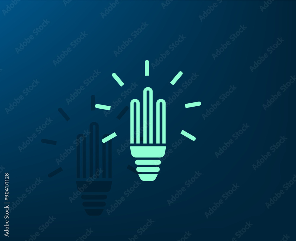 Obraz premium Vector illustration with shadow on blue background with gradient