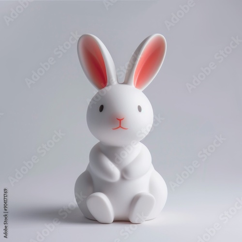 medium shot of porcelain animal figurine, isolated on a white background, bright and vivid tonality, 