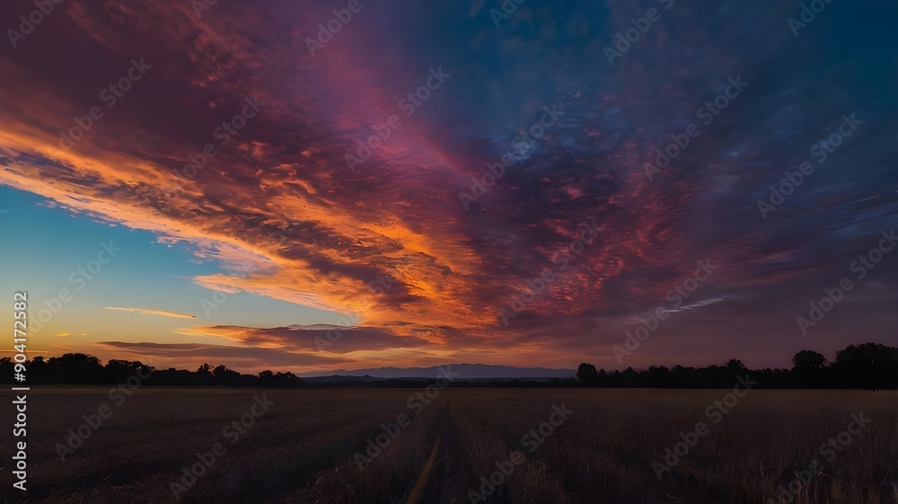 Fototapeta premium a vibrant, colorful sky with clouds