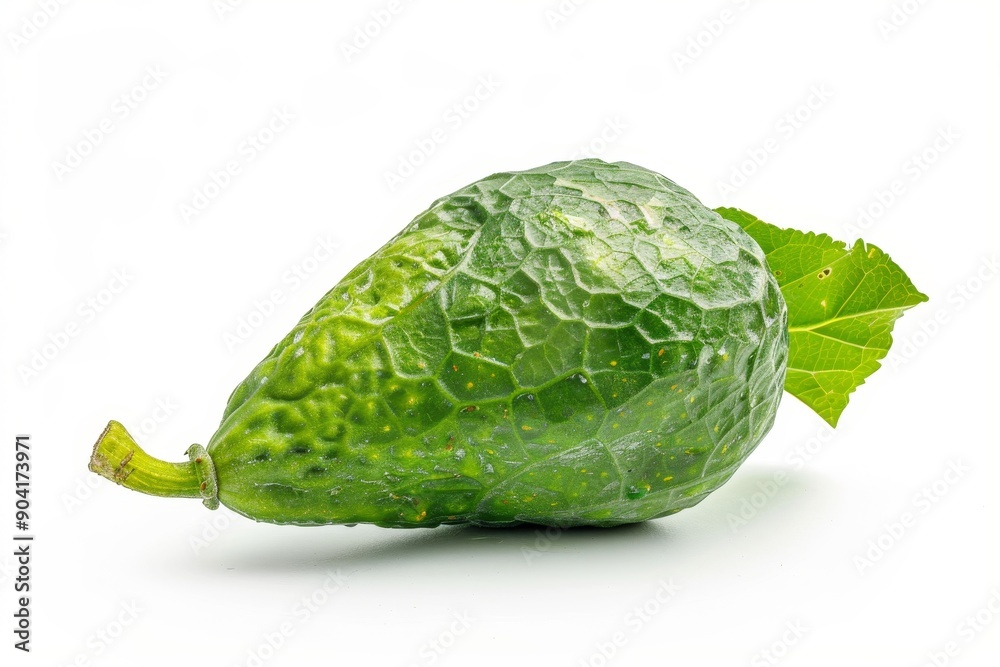 Naklejka premium Bilva leaf stock photo on white backdrop