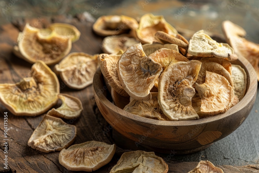 Dried Bael fruit for tea Bael fruit herb background Dried Bael fruit for tea Bael fruit herb background