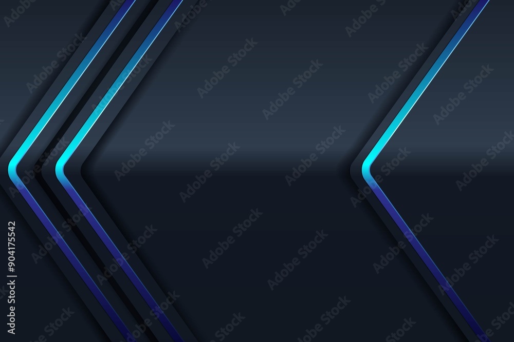 Abstract dark background with blue neon lines. Abstract dark background with blue neon lines.