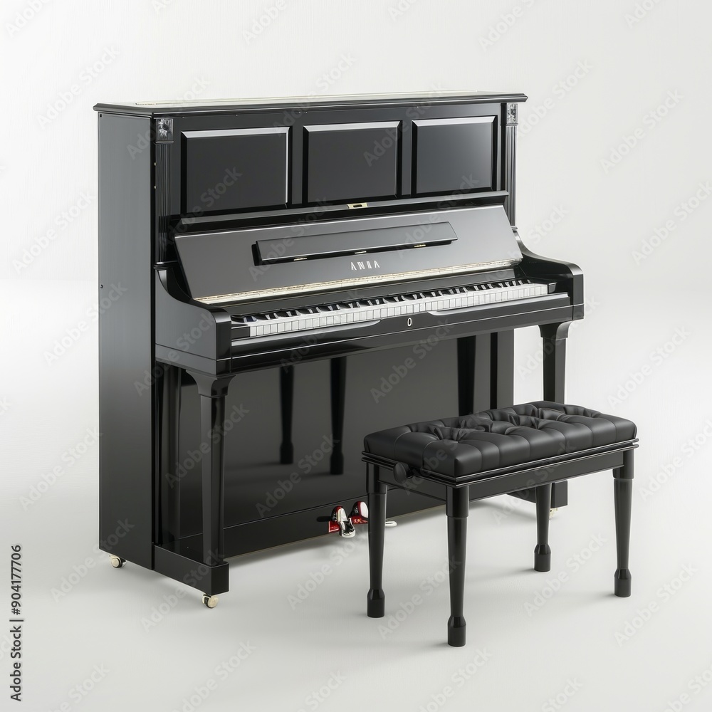 medium shot of Piano, isolated on a white background, bright and vivid tonality medium shot of Piano, isolated on a white background, bright and vivid tonality