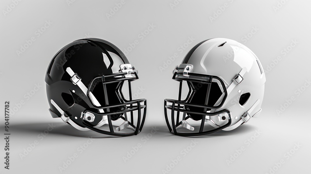 Black and White Football Helmets Black and White Football Helmets