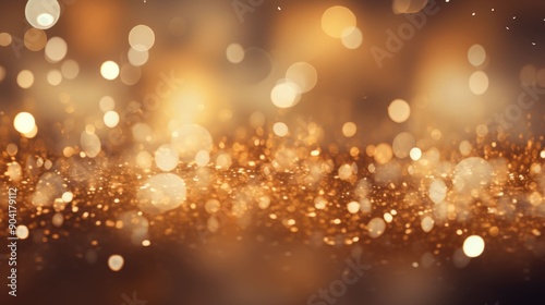 Abstract Golden Bokeh Background with Sparkles © AwieDarwis