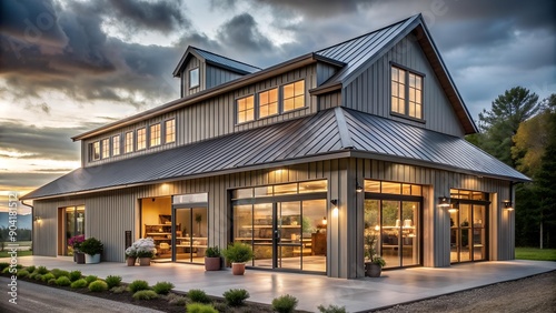 Rustic Elegance: A Barndominium with a Modern Shop  Generative AI