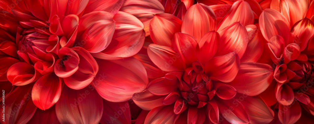 An intricate look at red dahlia petals, layered on a floral background, highlighting their bold color and unique texture. An intricate look at red dahlia petals, layered on a floral background, highlighting their bold color and unique texture.