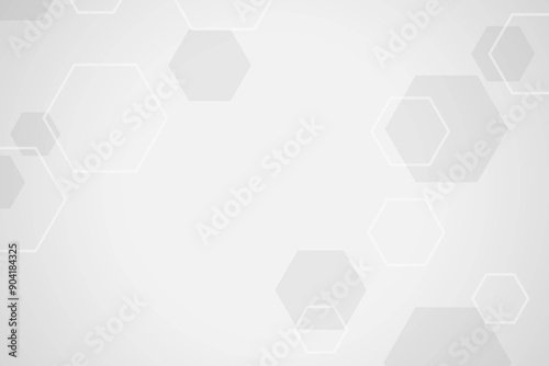 Abstract white background with hexagonal shapes.