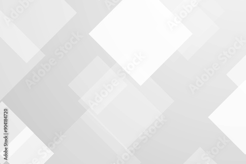 Abstract white geometric background with overlapping squares.