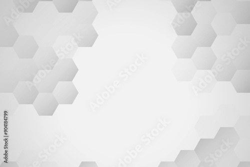 Abstract white hexagonal background with copy space.