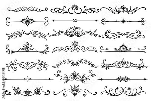 A Collection of Hand-Drawn Floral Design Elements