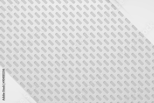 White background with a diagonal grid of oval holes.