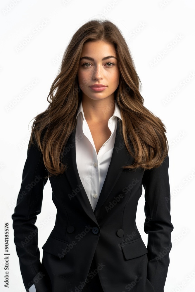 A businesswoman wearing formal suit isolated created with Generative AI A businesswoman wearing formal suit isolated created with Generative AI