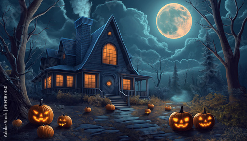 halloween background with pumpkin