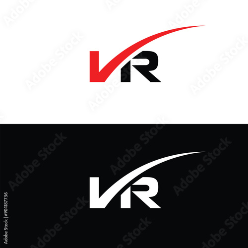 VR letter logo design vector