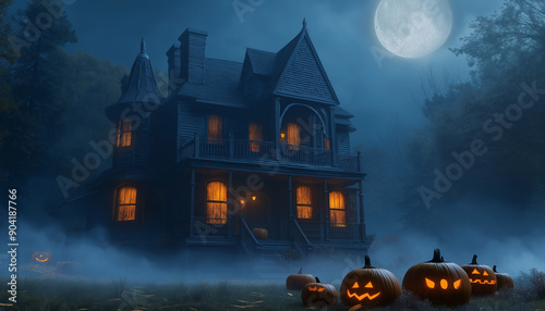 halloween background with pumpkin