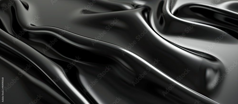 Fototapeta premium Smooth black curve on a background with copy space image