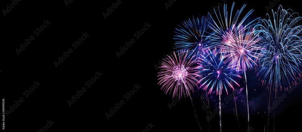 Vibrant fireworks illuminating the dark sky with copy space image Vibrant fireworks illuminating the dark sky with copy space image
