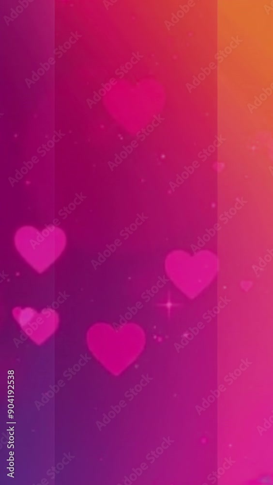 Abstract pink and orange background with hearts. Abstract pink and orange background with hearts.