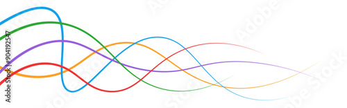 Swirl line curve wavy border banner layout card flat design vector