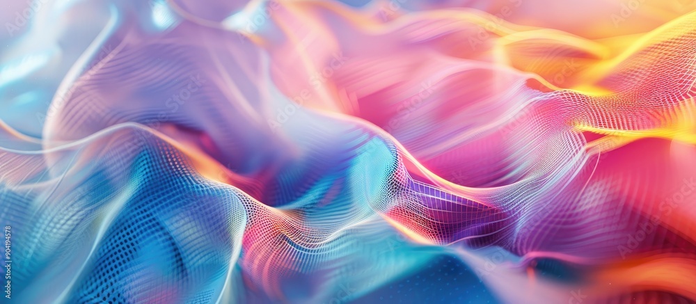 Obraz premium Vibrant abstract background with a gradient mesh pattern ideal for any design project needing copy space image