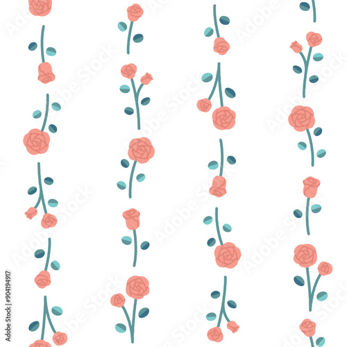 薔薇のシームレスパターン