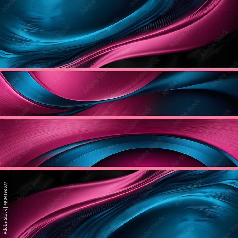 Fototapeta premium Blended colorful dark pink and blue geadient abstract banner background 