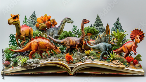 design 3d pop-up book about dinosaur photo