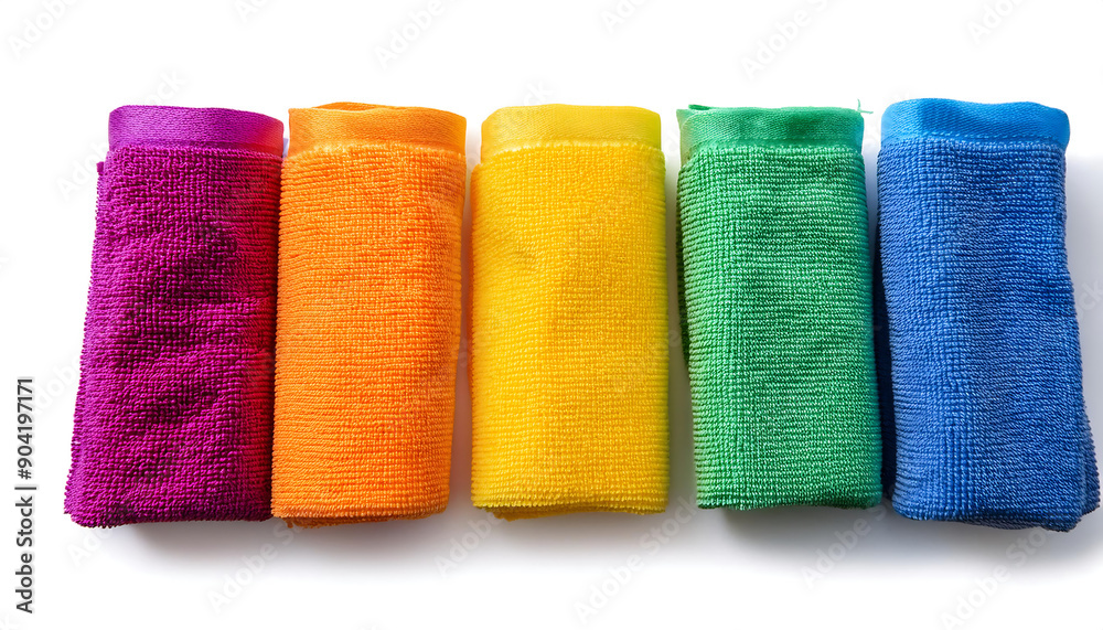 Microfiber Cloths- Set of colorful microfiber cloths isolated on white, top view highli_1(201) Microfiber Cloths- Set of colorful microfiber cloths isolated on white, top view highli_1(201)