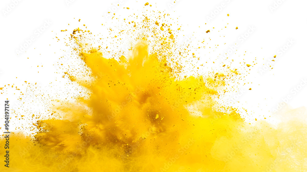 Explosion of yellow paint isolated on white background ,Orange yellow powder explosion on white background ,Bright explosive paint powder on a transparent background Explosion of yellow paint isolated on white background ,Orange yellow powder explosion on white background ,Bright explosive paint powder on a transparent background
