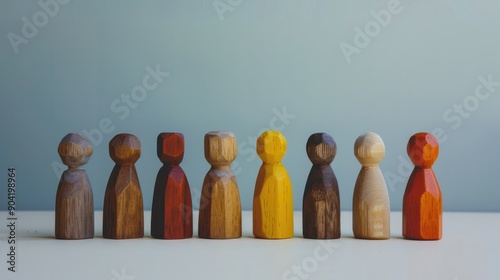 Wooden and colored figures representing diversity and inclusion