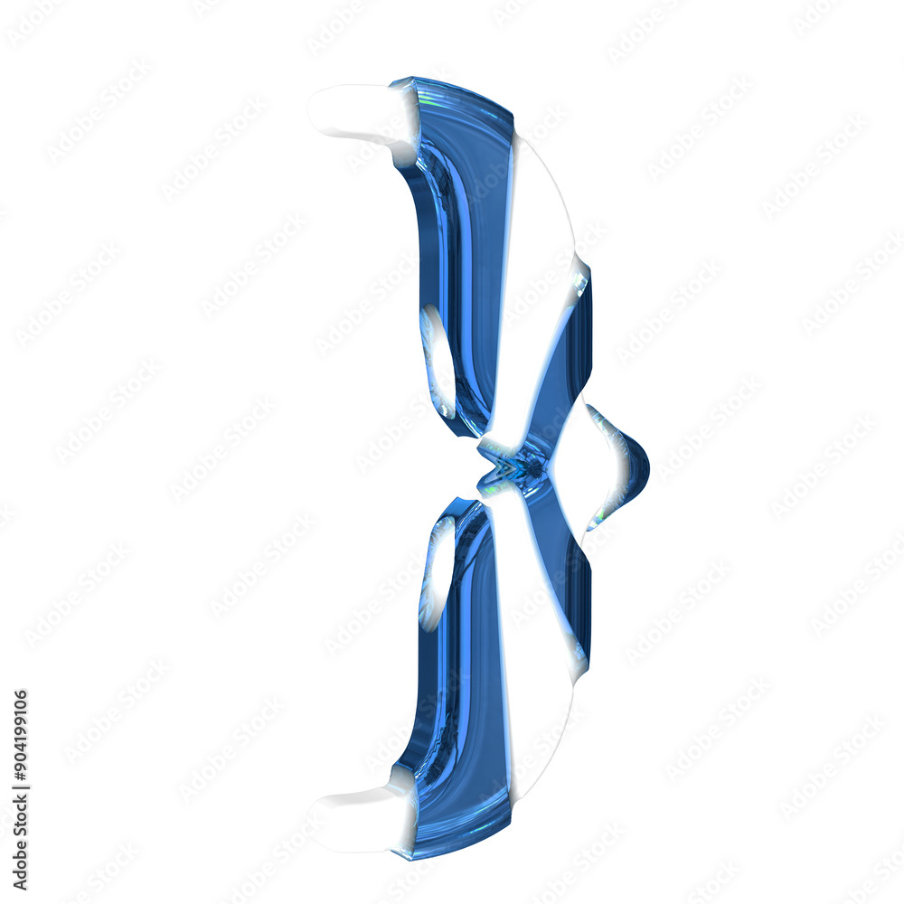 White symbol with blue thick straps White symbol with blue thick straps