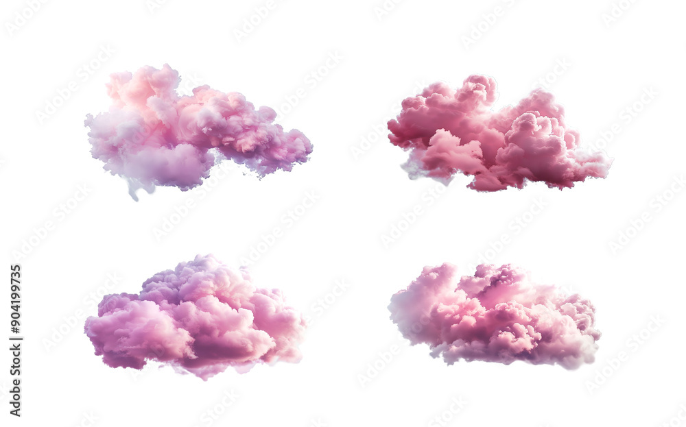 Pink clouds on white background Pink clouds on white background
