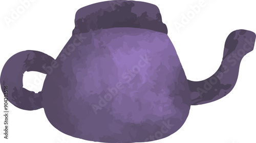 set collection of colorful teapot and kettle, vector illustration on white