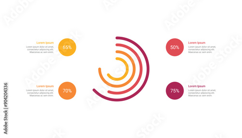 Circle Chart infographic template design with 4 options