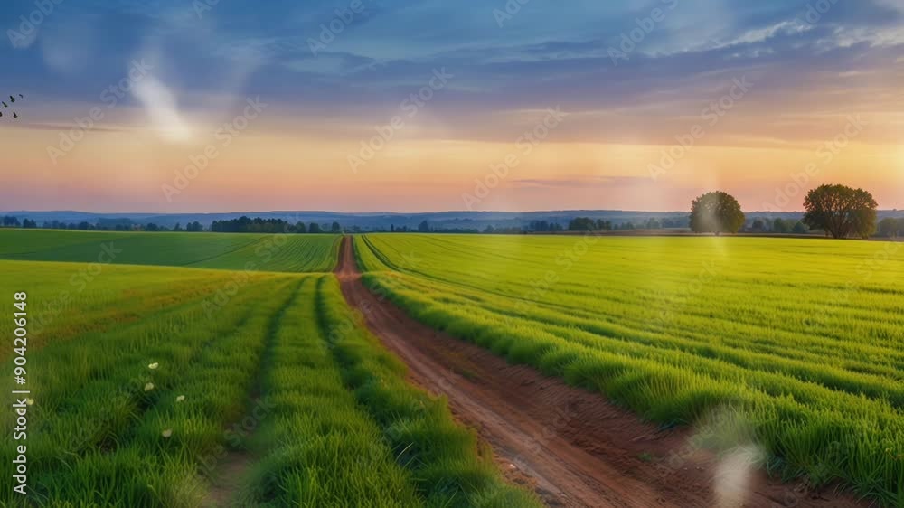 beauty of wheat fields in the afternoon, seamless looping 4k video animation background beauty of wheat fields in the afternoon, seamless looping 4k video animation background