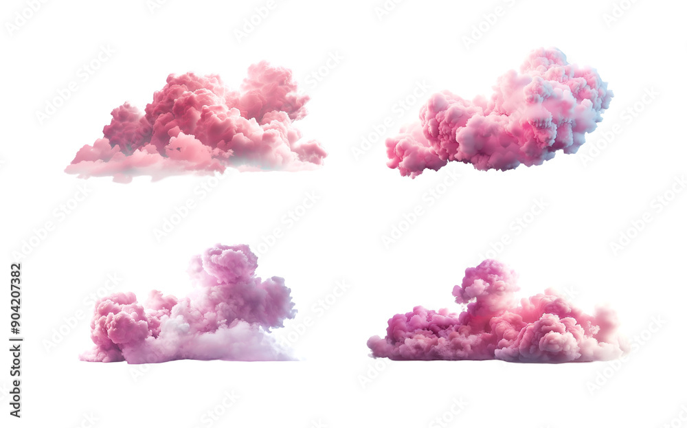 Pink clouds on white background Pink clouds on white background