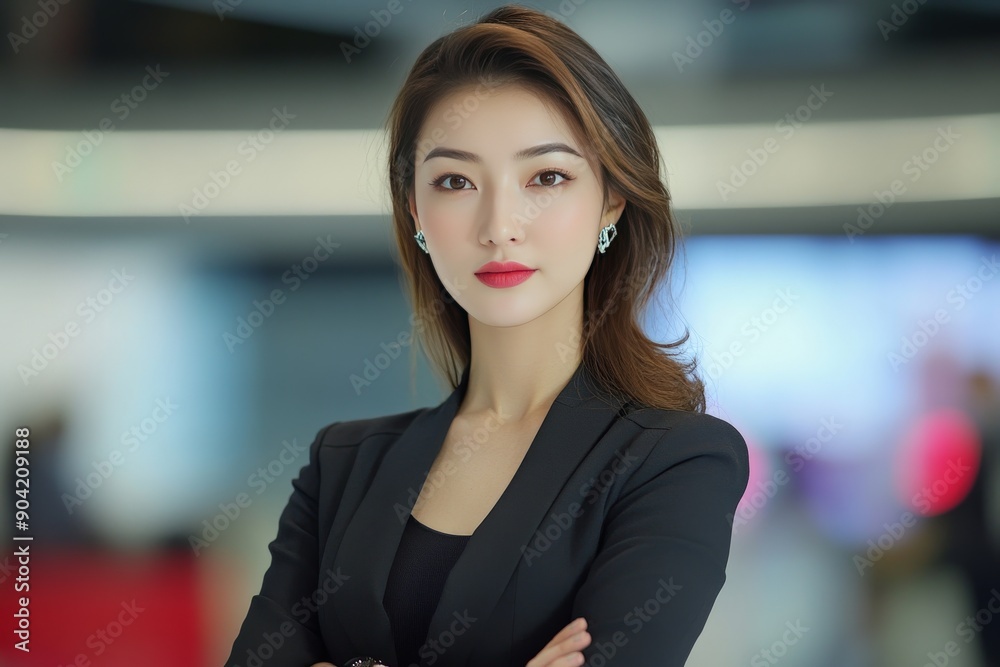 Naklejka premium beautiful woman newsreader