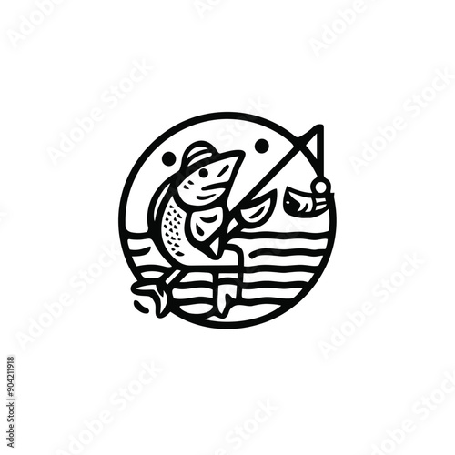 Fishing icon vector templates