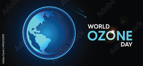 world Ozone day 16 September space view vector poster