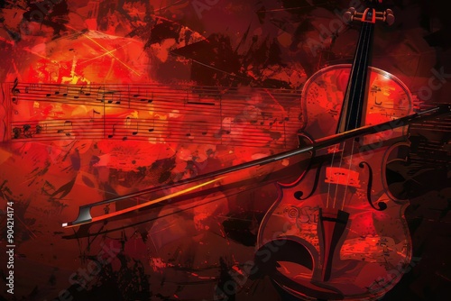 vector background for violin music event , violinist , classical music photo