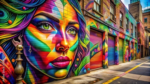 Vibrant Street Art Graffiti Displaying Colorful Urban Culture