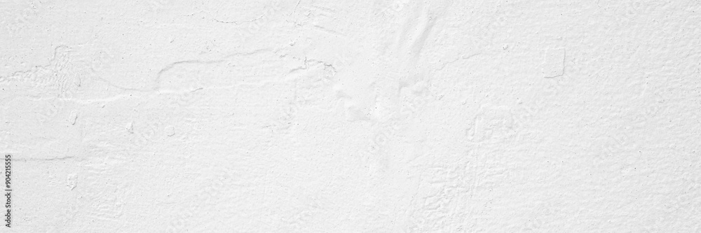 Fototapeta premium White concrete wall texture background. Uneven render stucco white painted concrete wall texture background. Rough and grunge wall. Filler on cement surface.