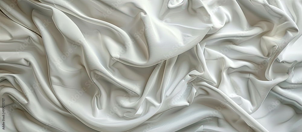 Copy space image on a white bedsheet fabric for background Copy space image on a white bedsheet fabric for background