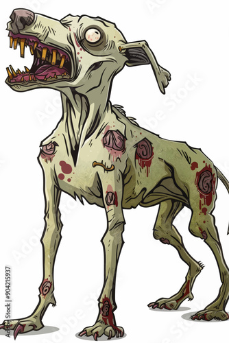 A dog with a bloody mouth and a bloody face