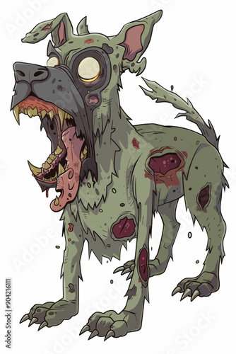 A dog with a mouth full of teeth and a tongue hanging out