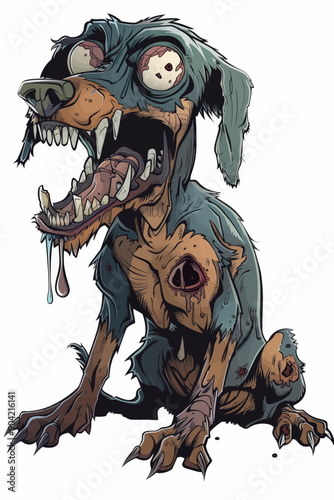 A dog with a bloody mouth and a bloody face