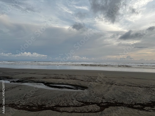 Unedited beach with sky view