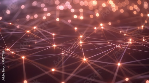 A fractal grid glows with interconnected nodes, creating an intricate pattern that illuminates the dark surface beneath